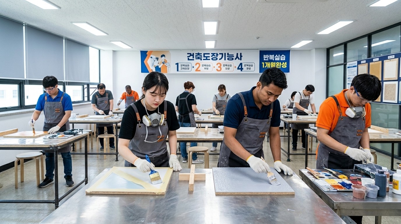 건축도장기능사 실습 현장